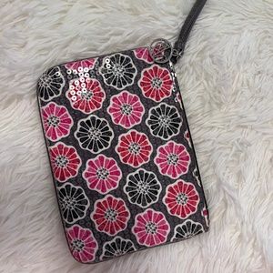 Vera Bradley Wristlet, pink, gray and sequins!